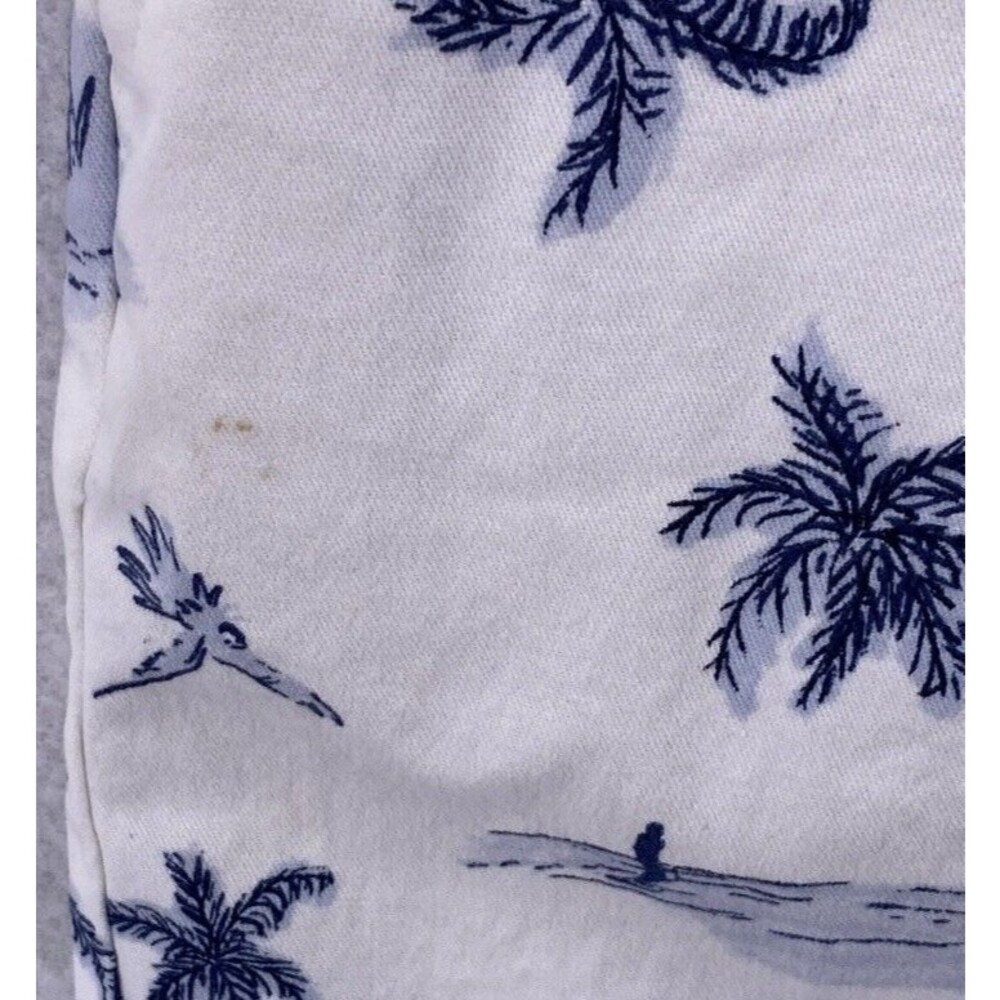 Old Navy Ultimate Slim Shorts Mens 30 White Blue Palm Tree Scenic Beach Chino - Picture 7 of 9